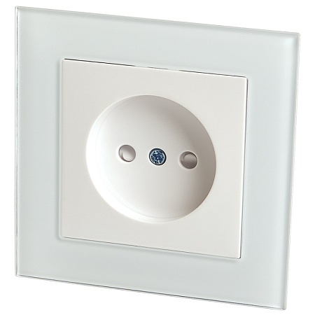 Розетка 1-местная б/з, STEKKER  GLS10-7009-01, 250В, 10А с защитной шторкой, серия Катрин, белый - фото