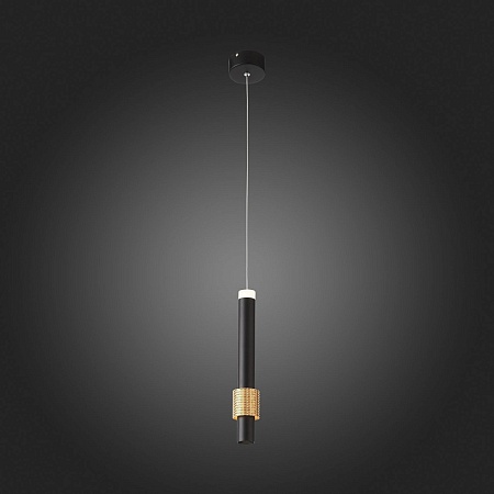 Светильник подвесной ST-Luce Черный, Анодированный золотой/Черный LED 1*6W 3000K SL1591.403.01 - фото