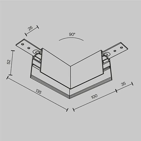 Коннектор угловой Exility накладной белый - фото