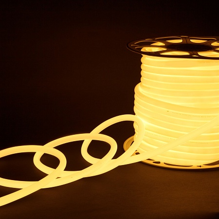 Светодиодный гибкий неон 220 В 9.6 Вт/м 144 Led 2835 IP67, круглый теплый белый 3300 K, 50 м Гибкий неон 220V 9,6W 144Led 2835 IP67 круглый теплый белый, 50 м Elektrostandard - фото