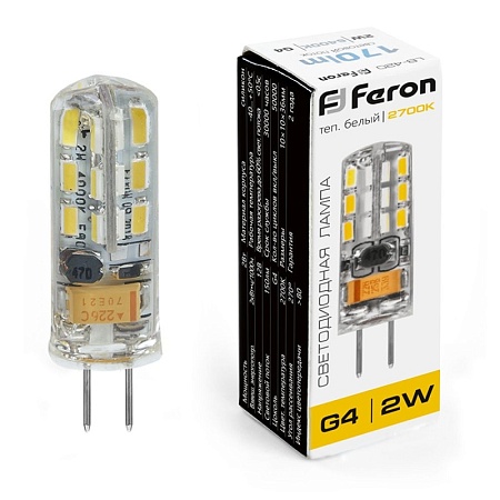Лампа светодиодная Feron LB-420 G4 2W 12V  2700K - фото
