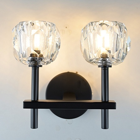 Бра Boule De Cristal Double Sconce Brass Черный Imperiumloft 178385-22 - фото