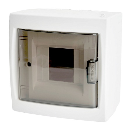 Бокс настенный STEKKER EBX50-3/04-20 4 модуля, пластик, серия Standart - фото