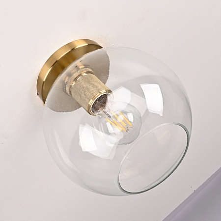 Потолочный Светильник Rh Utilitaire Globe Shade Flushmount Brass Imperiumloft 123675-22 - фото