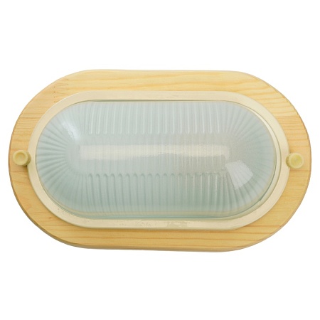 Светильник накладной IP54, 220V 60Вт Е27, дерево, клен, овал НБО 04-60-011 - фото