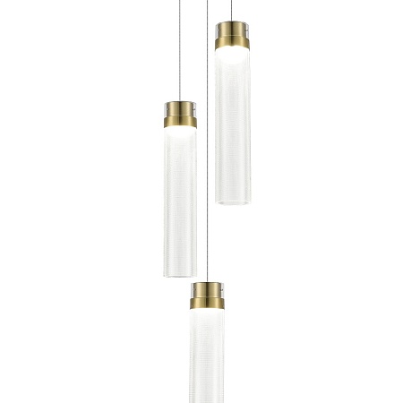 Светильник подвесной ST-Luce Латунь/Прозрачный LED 3*12W 4000K SL6236.303.03 - фото
