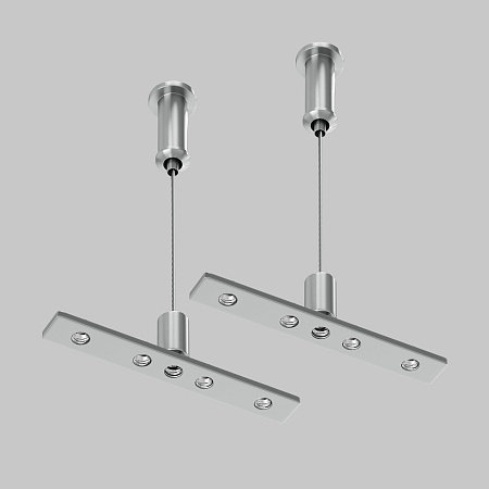 Тросовый подвес 2шт Exility круглый низкопрофильный серебро - фото