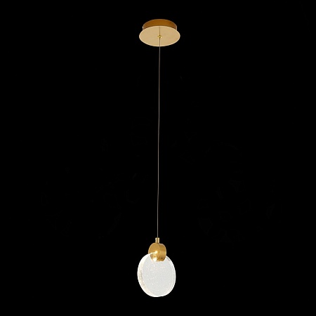 Подвес ST-Luce Золотистый/Прозрачный,С пузырьками воздуха LED 1*3W 3000K SL6104.203.01 - фото