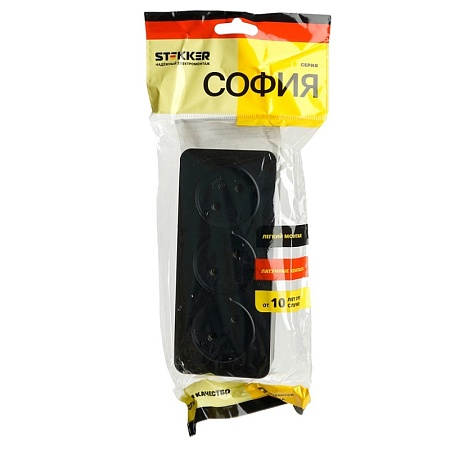 Розетка 2-местная с/з открытой установки, STEKKER, 250В, 16А, IP20, серия София, слоновая кость, MST16-12-04 - фото