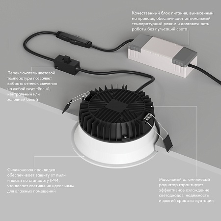 Влагозащищенный светильник Denkirs DK2450-WH - фото
