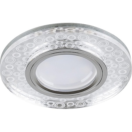 Светильник встраиваемый с LED подсветкой Feron CD961 потолочный MR16 G5.3 прозрачный, хром - фото