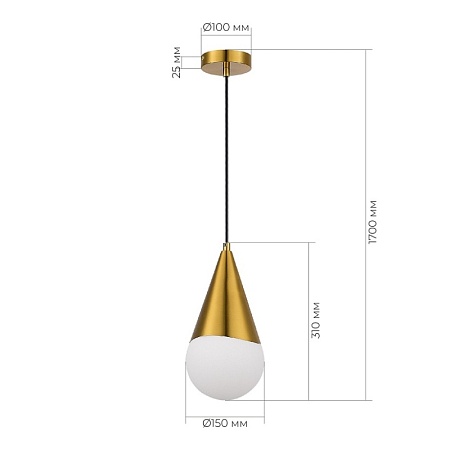 Светильник подвесной Золотистый/Белый E27 1*40W SLE1197-203-01 - фото