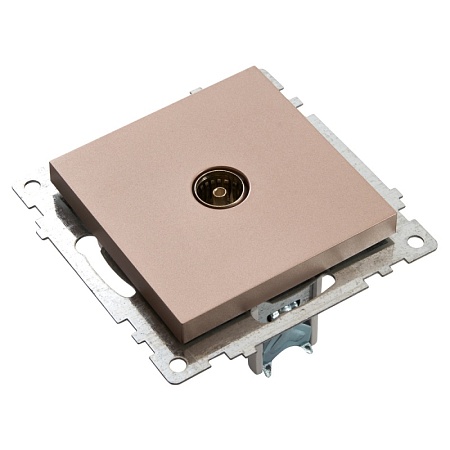 Розетка телевизионная 1-местная (механизм), STEKKER GLS00-7108-02, 75 Ом, 5-862МГц, серия Катрин, шампань - фото