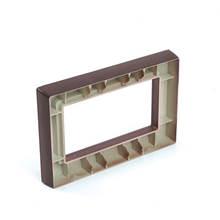 Рамка  2-местная (без перемычки),  пластик, STEKKER, PFR00-7012-04, серия Катрин, шоколад - фото