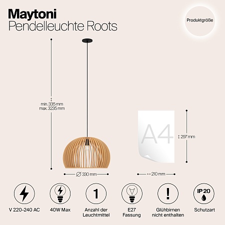 Подвесной светильник Maytoni MOD195PL-01W - фото