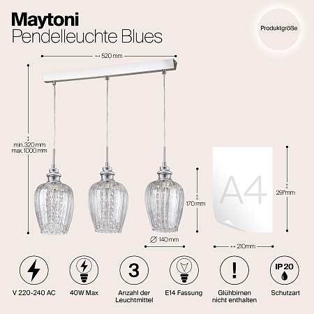 Подвесной светильник Maytoni Blues MOD044-PL-03-N - фото