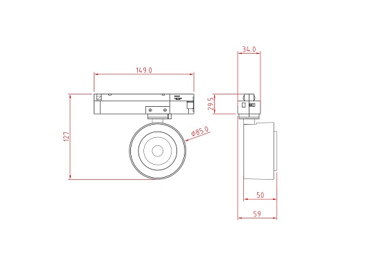 Трековый светильник Technical TR023-1-12B3K - фото