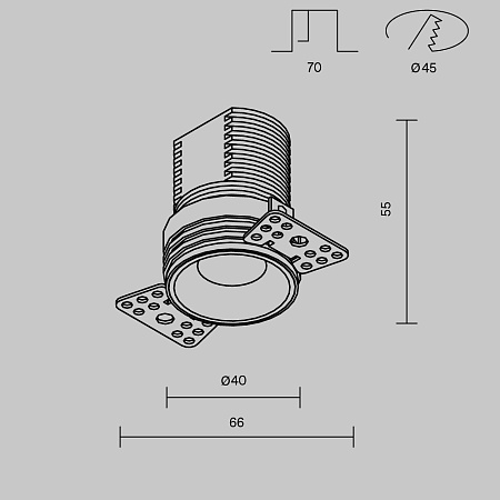 Встраиваемый светильник Technical DL059-7W3K-TRS-B - фото