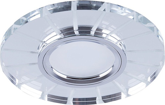 Светильник встраиваемый с LED подсветкой Feron CD982 потолочный MR16 G5.3 прозрачный, хром - фото