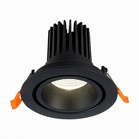 Св-к встр. Черный LED 1*10W 3000K 750Lm Ra>90 38° IP20 D102xH85 170-240V ST705.438.10 - фото