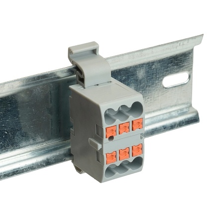 Монтажный держатель на DIN-рейку для зажимов блочных (горизонтальная установка), серый LD580-PTFIX-H2 - фото