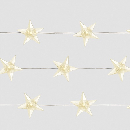 Гирлянда линейная Feron CL571 Звездочки, статичная, 1.8м USB 2700K , прозрачный шнур - фото