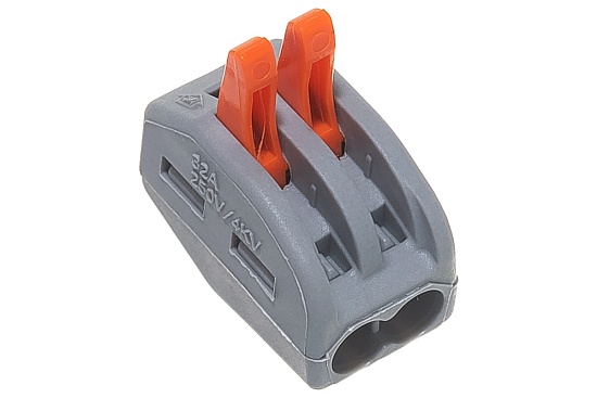 Cтроительно-монтажная клемма 2-проводная STEKKER, LD222-412 (5 штук в упаковке) - фото