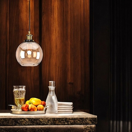 Подвесной Светильник Loft Clear Glass Sphere Cloche Дымчатый Imperiumloft 73694-22 - фото
