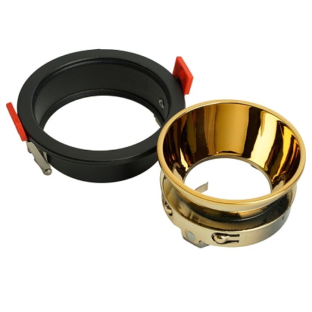 Светильник встраиваемый Feron DL3102 потолочный MR16 G5.3  черный + золото - фото