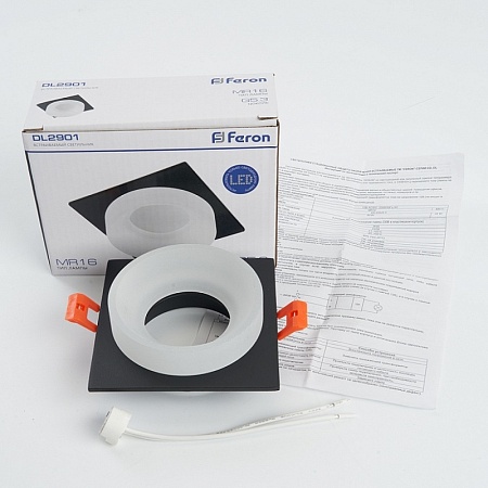 Светильник встраиваемый Feron DL2902 потолочный MR16 G5.3 черный - фото