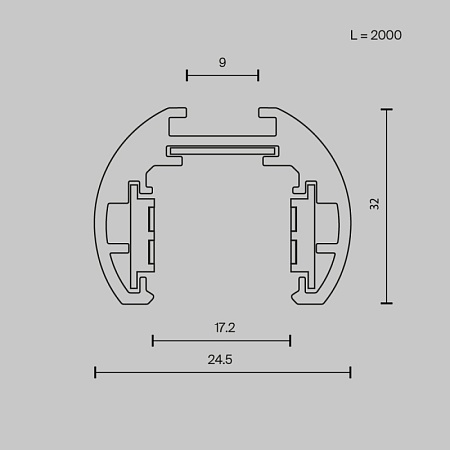 Шинопровод круглый низкопрофильный Technical TRXM034-R-412B - фото