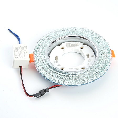 Светильник встраиваемый с белой LED подсветкой Feron CD4020 потолочный GX53 без лампы прозрачный - фото