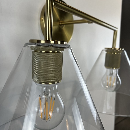 Бра Rh Utilitaire Funnel Shade Double Sconce Brass Imperiumloft 123267-22 - фото