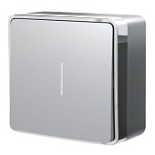 Выключатель одноклавишный с подсветкой Gallant серебряный W5010106