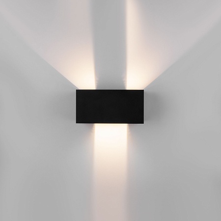 Уличный настенный светодиодный светильник WINNER DOUBLE LED IP54 35137/W черный Elektrostandard - фото