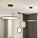 DK6606-BK Подвесной вертикальный светильник Veil со светодиодом H1700 d600 220V 48W 3000-6000K IP20 черный алюминий - фото