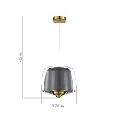 Светильник подвесной ST-Luce Латунь/Серый, Прозрачный LED 1*18W 3000K SL6127.313.01