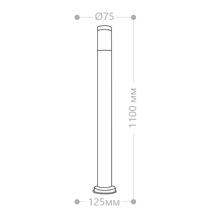 Светильник садово-парковый Feron DH022-1100, Техно столб, 18W E27 230V, серебро - фото