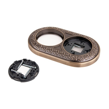 Рамка на 2 поста бронза WL70-frame-02 - фото