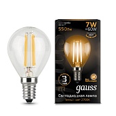 Светодиодная лампа Gauss Шар 7W 550Lm 2700K E14 105801107