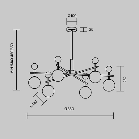 Подвесной светильник Maytoni MOD436PL-07BS - фото