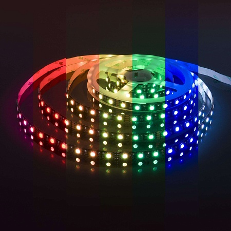 Светодиодная лента 24 В 14,4 Вт/м 60 Led/м 5050 IP20, RGB, Black, 5 м Лента светодиодная 24V 14,4W 60Led 5050 IP20 RGB, Black, 5м - фото