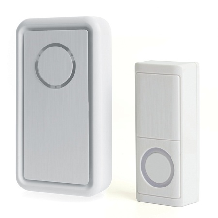 Звонок дверной беспроводной Feron E-379 Электрический 18 мелодий белый с питанием от батареек - фото