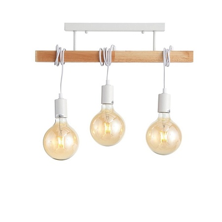 Светильник подвесной Белый, Светлое дерево E27 3*60W SL1142.503.03 - фото