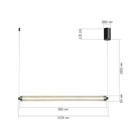 Светильник подвесной ST-Luce Черный/Прозрачный LED 1*30W 4000K SL6224.413.01 - фото