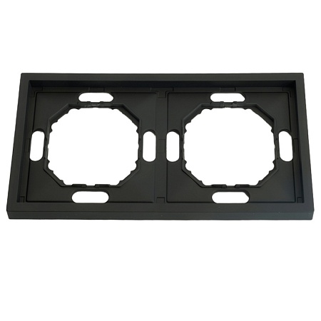 Рамка STEKKER, PFR00-5002-05 2-местная, серия Эмили, черный уголь, soft touch - фото