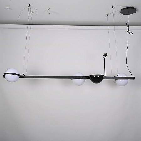 Реечный Подвесной Светильник Palma Wall Lamp 3 Шара + 1 Вазон Горизонтальная Imperiumloft 204173-22 - фото
