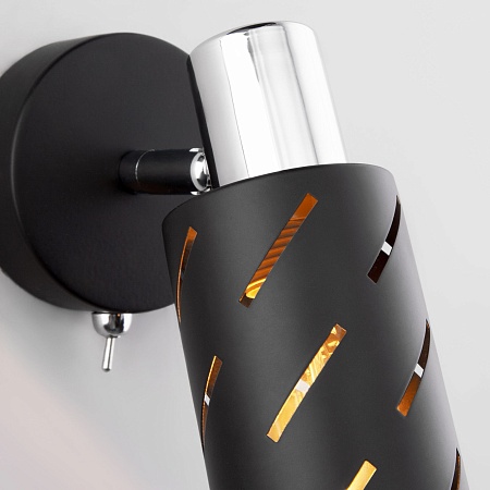 Настенный светильник Eurosvet 20090/1 черный/хром - фото