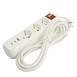 Удлинитель 3-местный с/з с выключ. STEKKER HM071-31-02 3x1мм2, 2м, 250В, 16А, 1USB+2C, 2.4A, сер Home, белый - фото