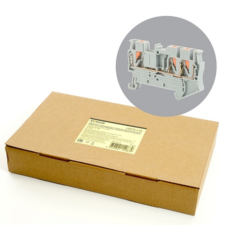 Зажим пружинный, 3-проводной проходной ЗНИ - 2,5 , JXB PT 2.5 TW , серый LD573-1-25 - фото